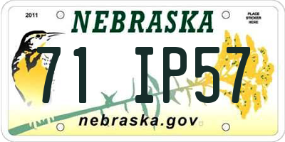 NE license plate 71IP57