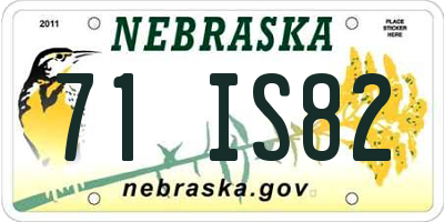 NE license plate 71IS82