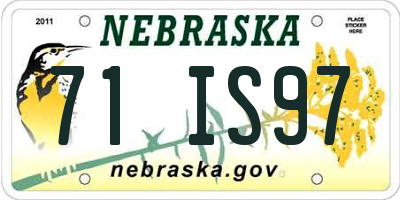 NE license plate 71IS97
