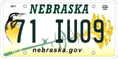 NE license plate 71IU09