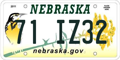 NE license plate 71IZ32