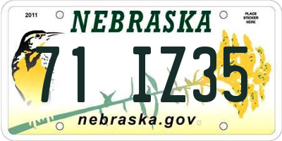 NE license plate 71IZ35