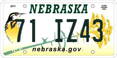 NE license plate 71IZ43