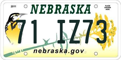 NE license plate 71IZ73