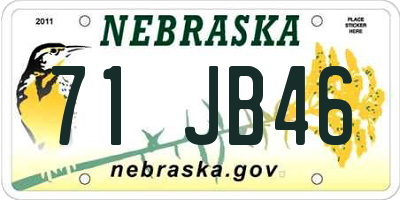 NE license plate 71JB46