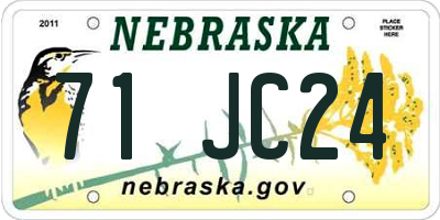 NE license plate 71JC24