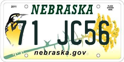 NE license plate 71JC56