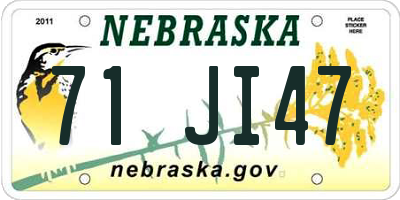 NE license plate 71JI47