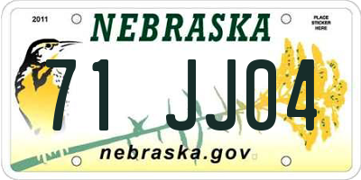 NE license plate 71JJ04
