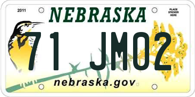 NE license plate 71JM02