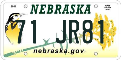 NE license plate 71JR81