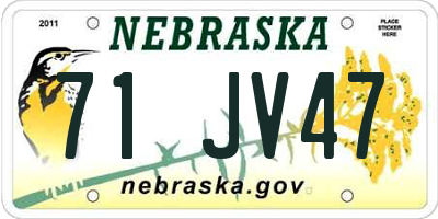 NE license plate 71JV47