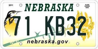 NE license plate 71KB32