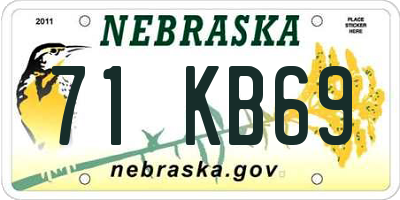 NE license plate 71KB69