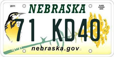 NE license plate 71KD40