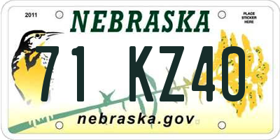 NE license plate 71KZ40