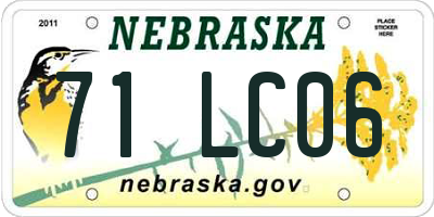 NE license plate 71LC06