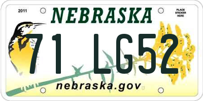 NE license plate 71LG52