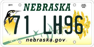 NE license plate 71LH96