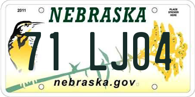NE license plate 71LJ04