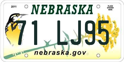 NE license plate 71LJ95