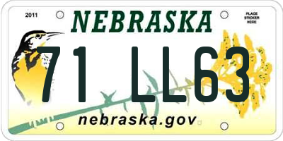 NE license plate 71LL63