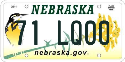 NE license plate 71LQ00