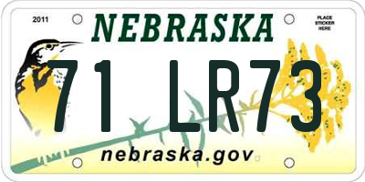 NE license plate 71LR73