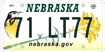 NE license plate 71LT77