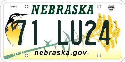 NE license plate 71LU24