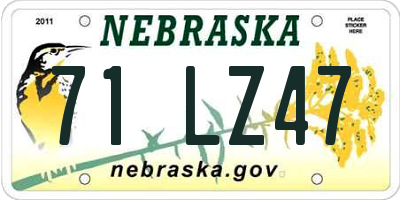 NE license plate 71LZ47