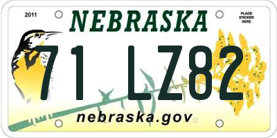 NE license plate 71LZ82