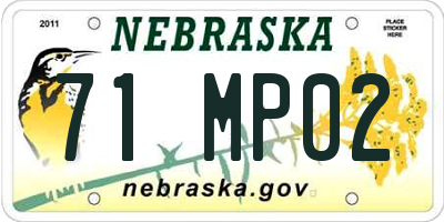 NE license plate 71MP02
