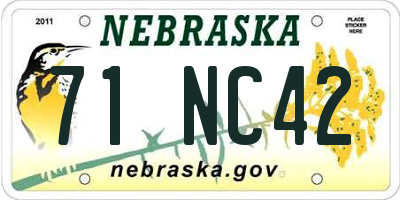 NE license plate 71NC42