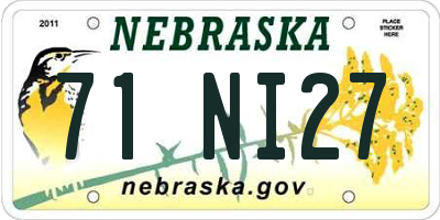 NE license plate 71NI27
