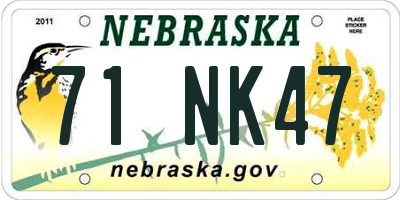 NE license plate 71NK47
