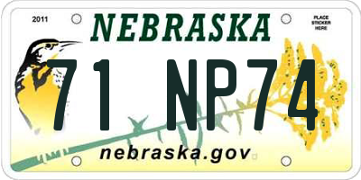 NE license plate 71NP74