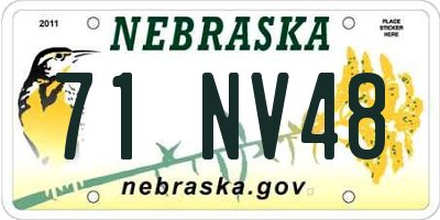 NE license plate 71NV48