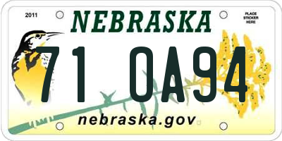 NE license plate 71OA94
