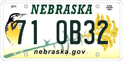 NE license plate 71OB32