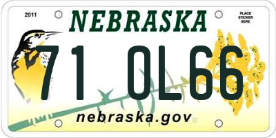 NE license plate 71OL66