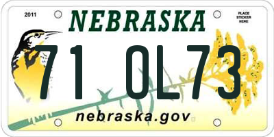 NE license plate 71OL73