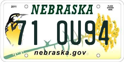 NE license plate 71OU94