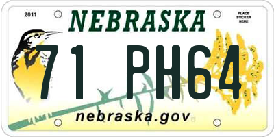 NE license plate 71PH64
