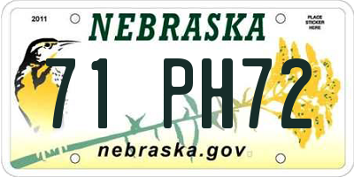 NE license plate 71PH72