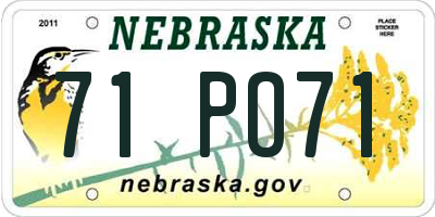 NE license plate 71PO71