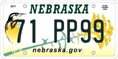 NE license plate 71PP99