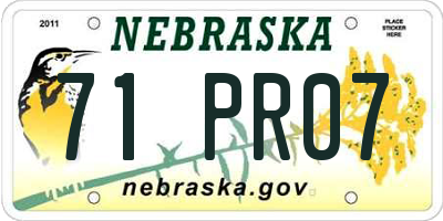 NE license plate 71PR07