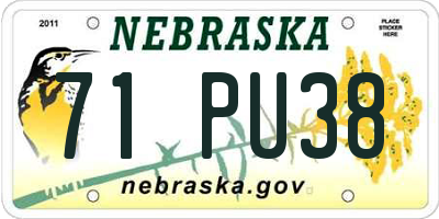 NE license plate 71PU38