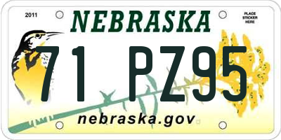 NE license plate 71PZ95